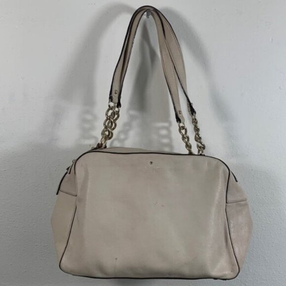 kate spade Handbags - Kate Spade Chain Strap Satchel Shoulder Bag Purse Cream Leather PXRU2671-S363